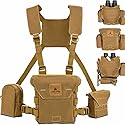 Waterproof Binocular Harness Chest Pack - Lightweight Bino Harness With Rangefinder Pouch, Binocular Case Chest Harness with Silent Magnetic Closure