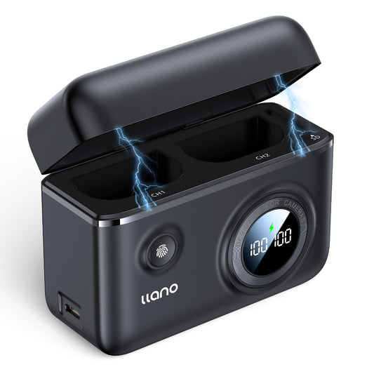 llano LP-E6NH LP-E6P Camera Battery 18W Fast Dual USB C Charger, Compatible with Canon EOS R5, R6 Mark II, R6 Mark III,5D 6D 7D Mark II III IV, 60D