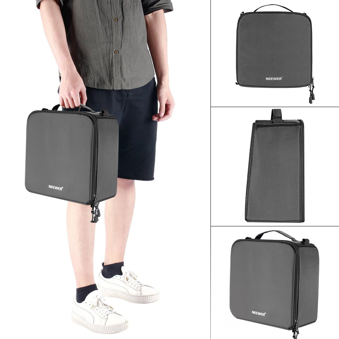 Neewer® Flexible Partition Camera Padded Bag Insert Protection Handbag for SLR DSLR Mirrorless Cameras and Lenses,Flash Light,Radio Trigger,Battery