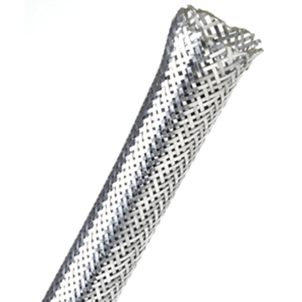 Electriduct 1/2" Chrome XC Metallic Expandable Braided Sleeving Flexible Wire Mesh Cable Sleeve - 80 Feet