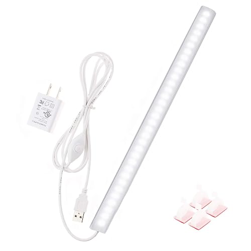 Under Cabinet Light, 12 Inch Plug in LED Closet Light with Memory Function, Cold White 6000K, Super Slim Dimmable Workbench,Under Counter Lights