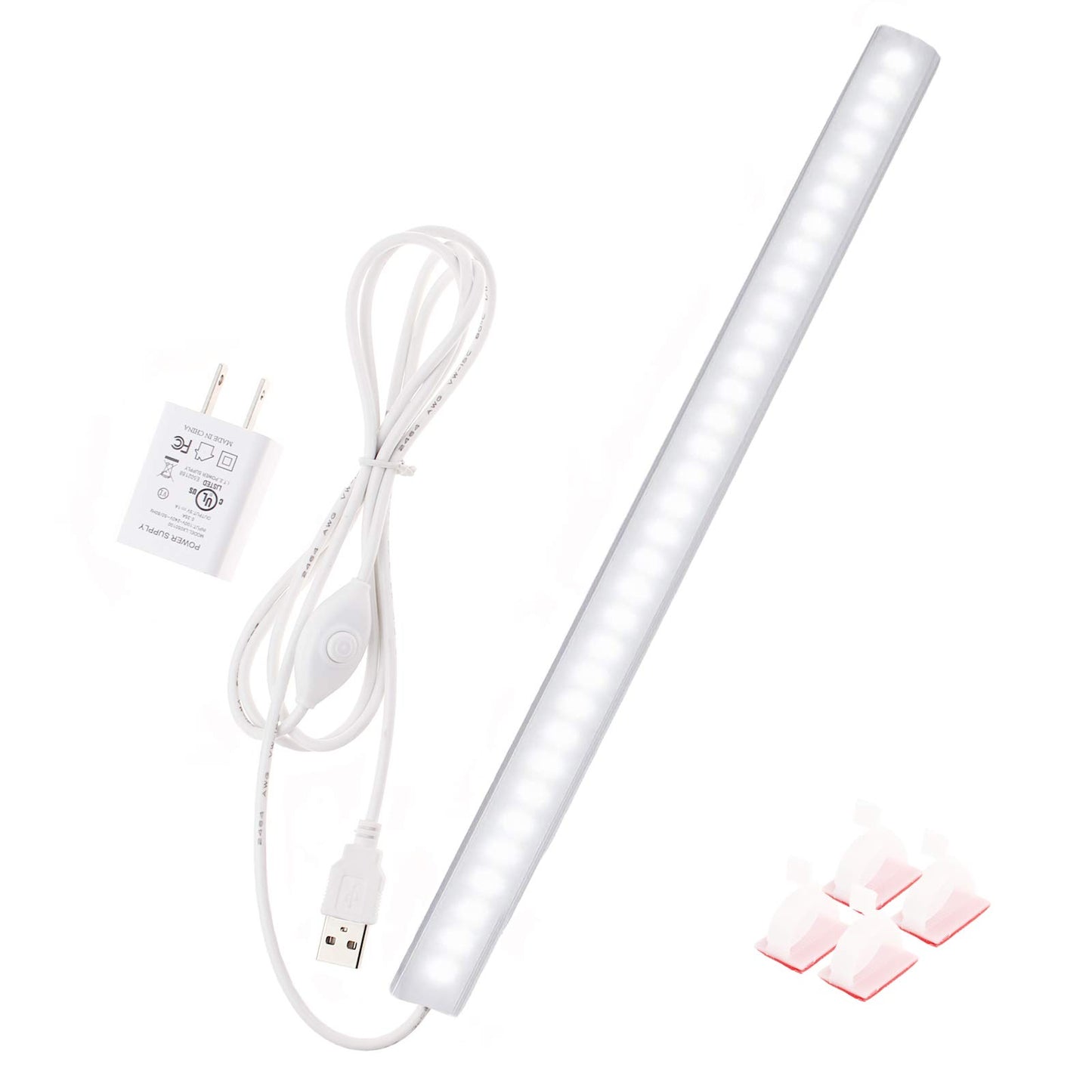 Under Cabinet Light, 12 Inch Plug in LED Closet Light with Memory Function, Cold White 6000K, Super Slim Dimmable Workbench,Under Counter Lights