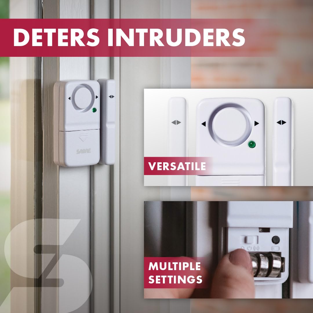 SABRE Wireless Home Security Door Window Burglar Alarm with LOUD 120 dB Siren, DIY EASY to Install