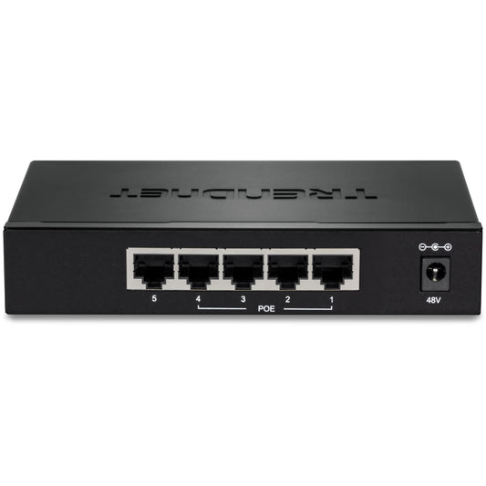 TRENDnet 5-Port Gigabit EdgeSmart PoE+ Switch, 4 x Gigabit PoE+ Ports, 1x Gigabit Port, 31W PoE Power Budget, Managed PoE+ Switch, Wall mountable