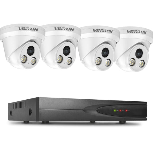VIKYLIN 8CH 4K PoE Security Camera System,4MP Full Color POE IP Cameras, 8 Channel 4K H.265+ NVR for 24/7 Recording?Plug&Play(NVR PG108H-8P+PG2347