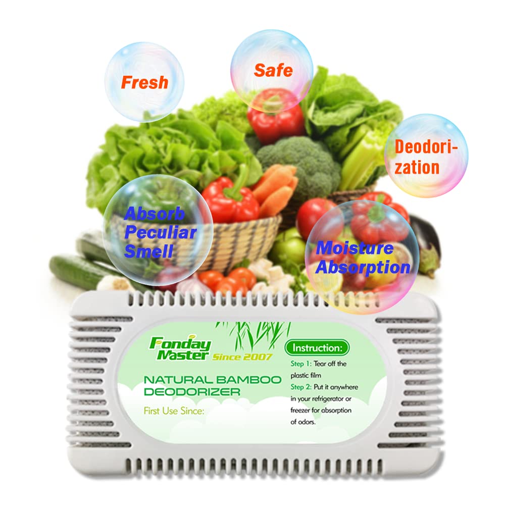 2Packs Fonday Bamboo Charcoal Refrigerator Deodorizer, Odor Eliminator