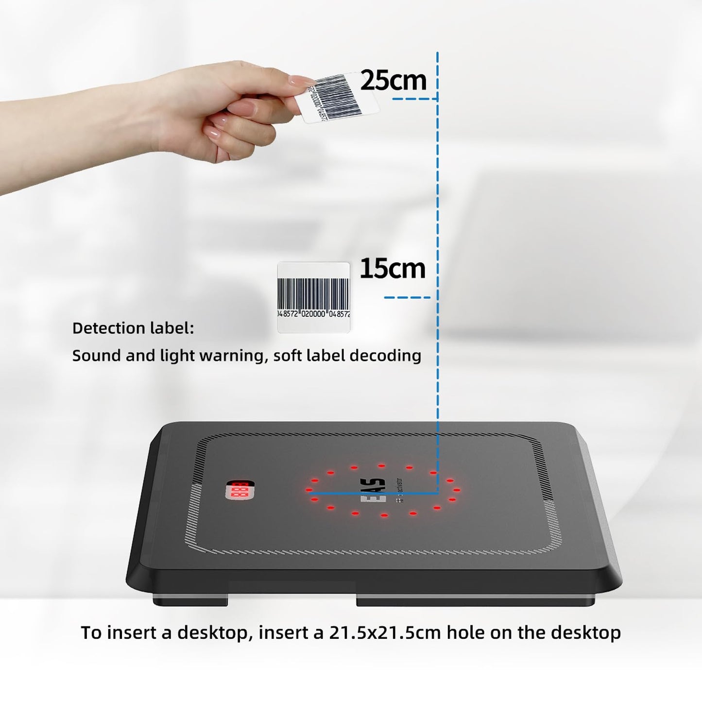 Deactivator Board for 8.2Mhz EAS System Security Sticker Detectors with Sound & Light Indicator and LED Counter ABS Material
