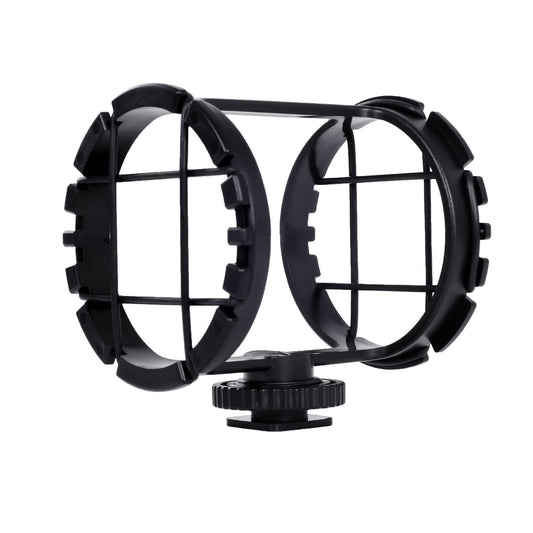 Movo SMM2 Microphone Shock Mount with Camera Cold Shoe for Shotgun Microphones 1" - 2" in Diameter (Fits The Zoom H1n)