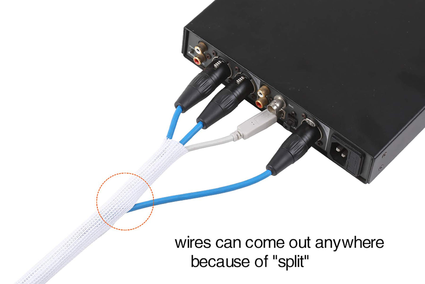 Alex Tech 10ft - 1/2 inch Cord Protector Wire Loom Tubing Cable Sleeve Split Sleeving for USB Cable Power Cord Audio Video Cable - Protect Cat from