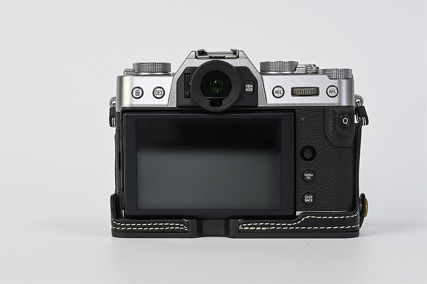 X-T30 Case, BMAOLLONGB Handmade PU Carbon Fibre Leather Half Camera Case Bag Cover Bottom Opening Version for Fujifilm X-T30 XT30 with Hand Strap