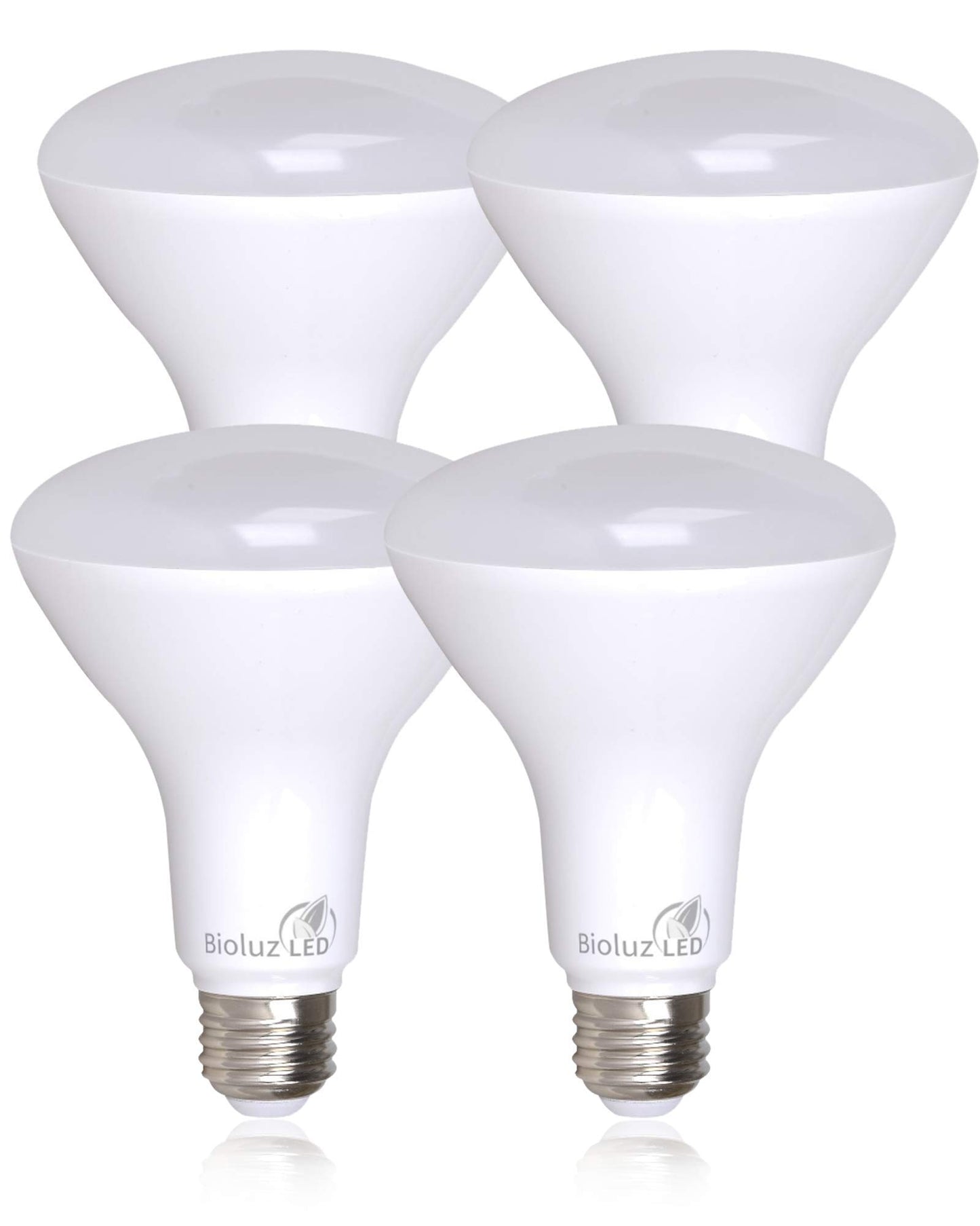 Bioluz LED 4 Pack BR30 LED Bulbs Indoor Flood Lights 90+ CRI 65W Equivalent uses 7.5W 2700K Warm White 650 Lumens E26 Base Dimmable Instant On