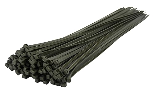 Pro Tie Standard Duty, Self-Locking Nylon Cable Wire Ties for Indoor and Outdoor Use | 14.6-Inch, 50 lbs. Tensile Strength, Olive Green Nylon