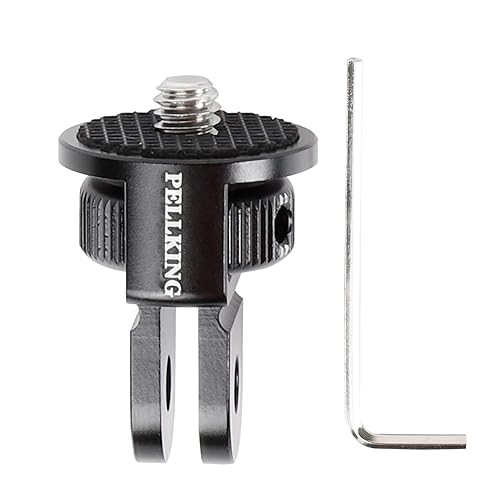 PellKing 1/4" Adapter Screw Head Camera Mount, CNC Aluminum Alloy Tripod Conversion Adapter for Insta360 One X5 X4 X3 X2 X/DJI OSMO 360/DJI Pocket 3