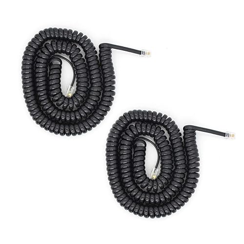 Telephone Handset Cord Detangler Cable Pure-Copper Coiled 1.56 to 13 Feet Uncoiled Landline Phone Spiral Curly Cable Extension Modular Wire Lead