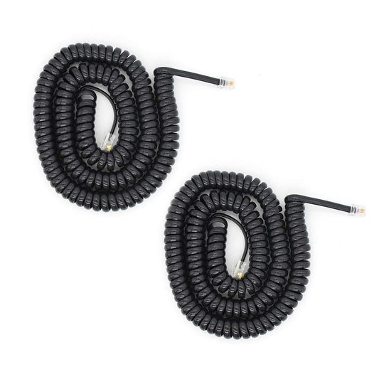 Telephone Handset Cord Detangler Cable Pure-Copper Coiled 1.56 to 13 Feet Uncoiled Landline Phone Spiral Curly Cable Extension Modular Wire Lead
