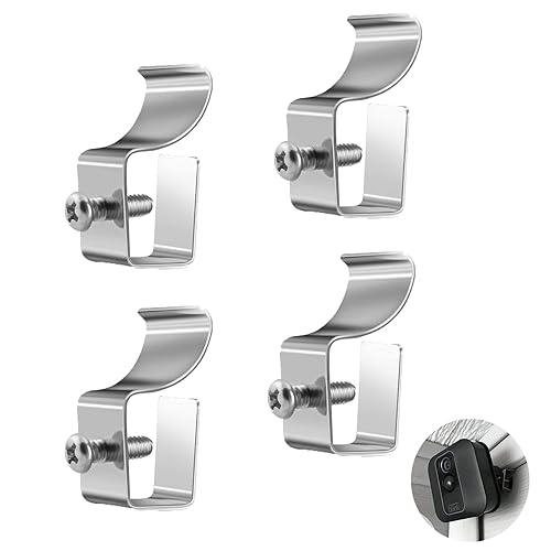 UtySty 4 Pack Vinyl Siding Hooks Hanger with Mount Screws Heavy Duty Siding Clips for Hanging on Patio Bar Signs Security Cameras Wireless Outdoor