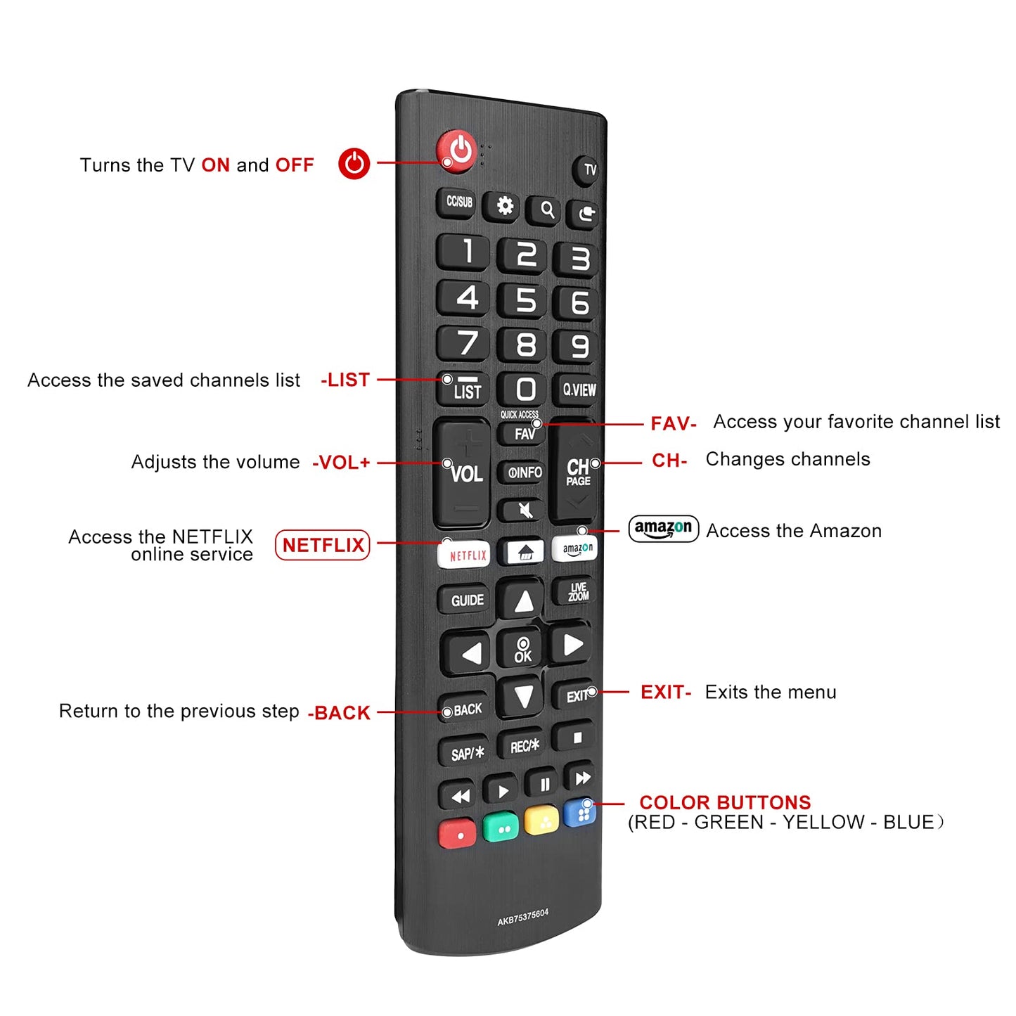 Molvgoc New Universal Remote Control AKB75375604 for LG Smart TV LCD LED 3D HDTV TV