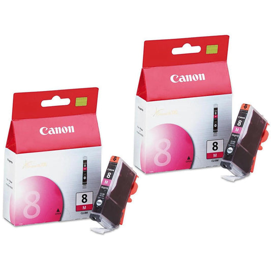 Canon CLI-8M Magenta Ink Cartridge for Select PIXMA IP, MP, MX and PRO Series Printers, 2-Pack