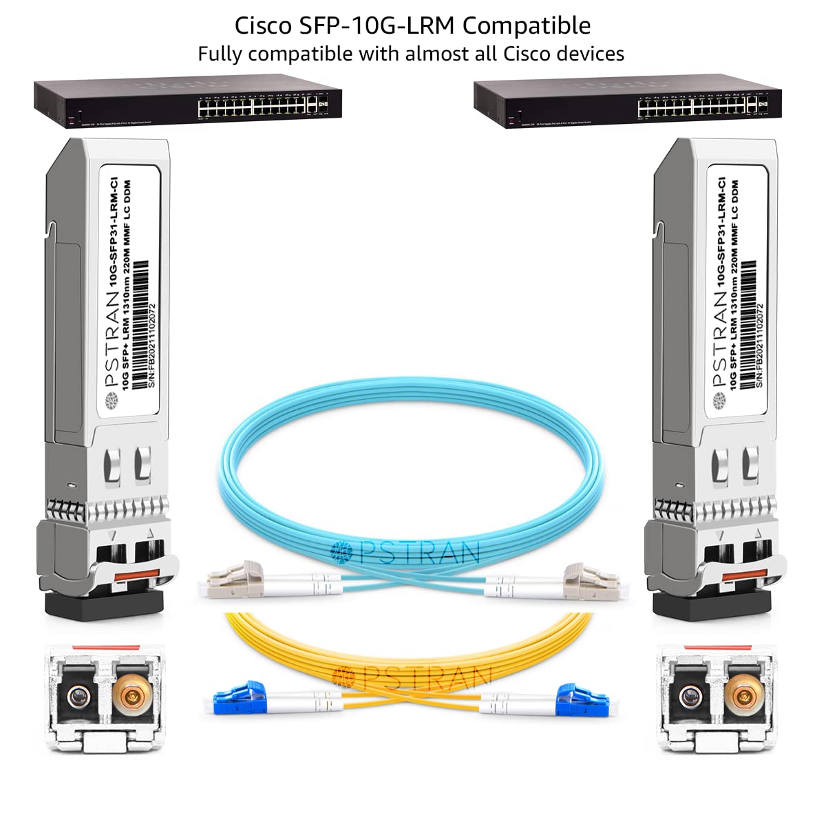 OPSTRAN 10GBASE-LRM SFP+ Optical Transceiver Module Compatible with Cisco SFP-10G-LRM 10G SFP+ 1310nm 220m DDM Duplex LC MMF
