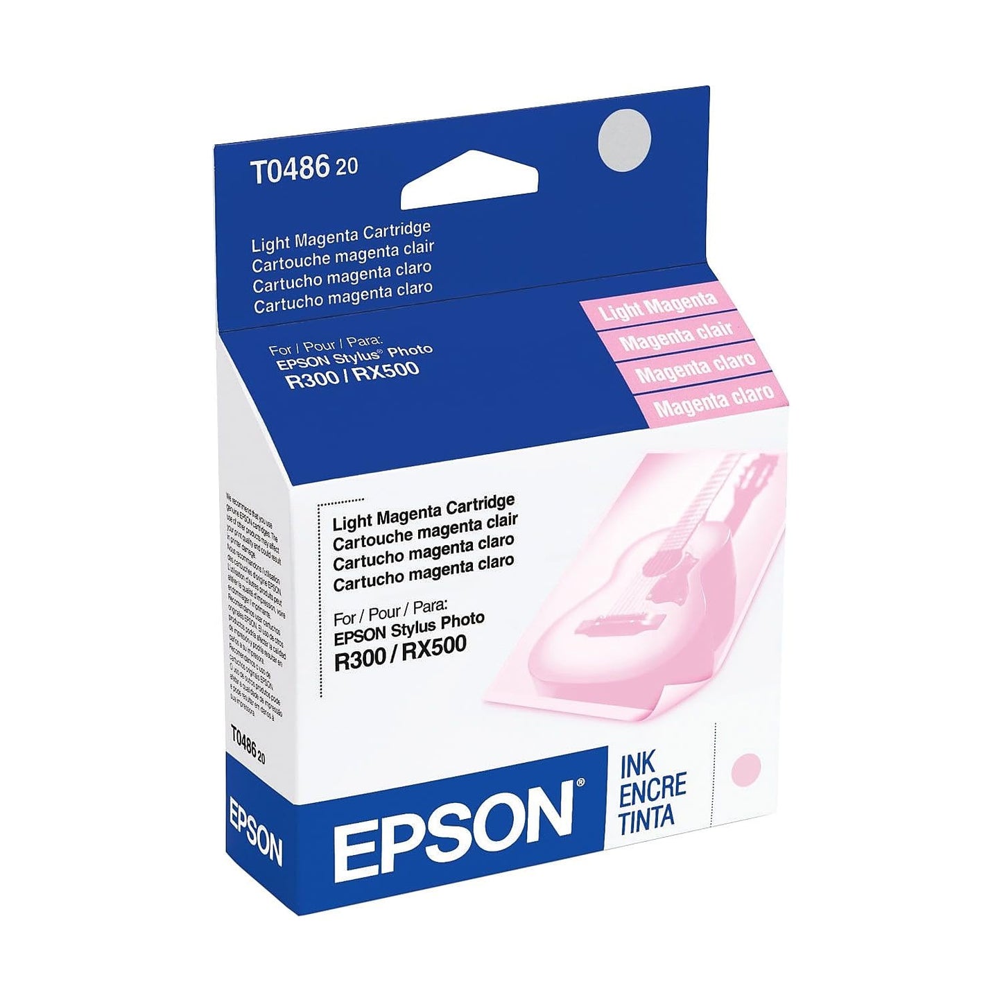 Epson 48 Standard Capacity Light Magenta Cartridge (T048620-S) Works with Stylus Photo R200, R220, R300, R300M, R340, RX500, RX600, RX620