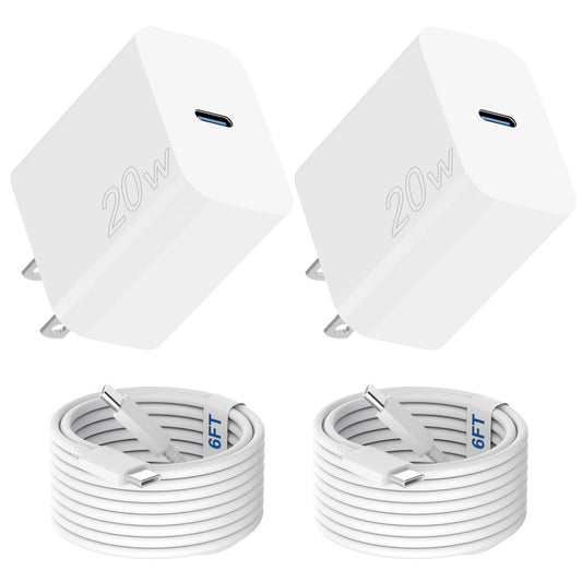 BStaff Phone 16 15 Pro Max Charger Fast Charging,20W USB C Fast Charger Block with 6FT Long Type C Charging Cable Cord Compatible with 16 15 Pro