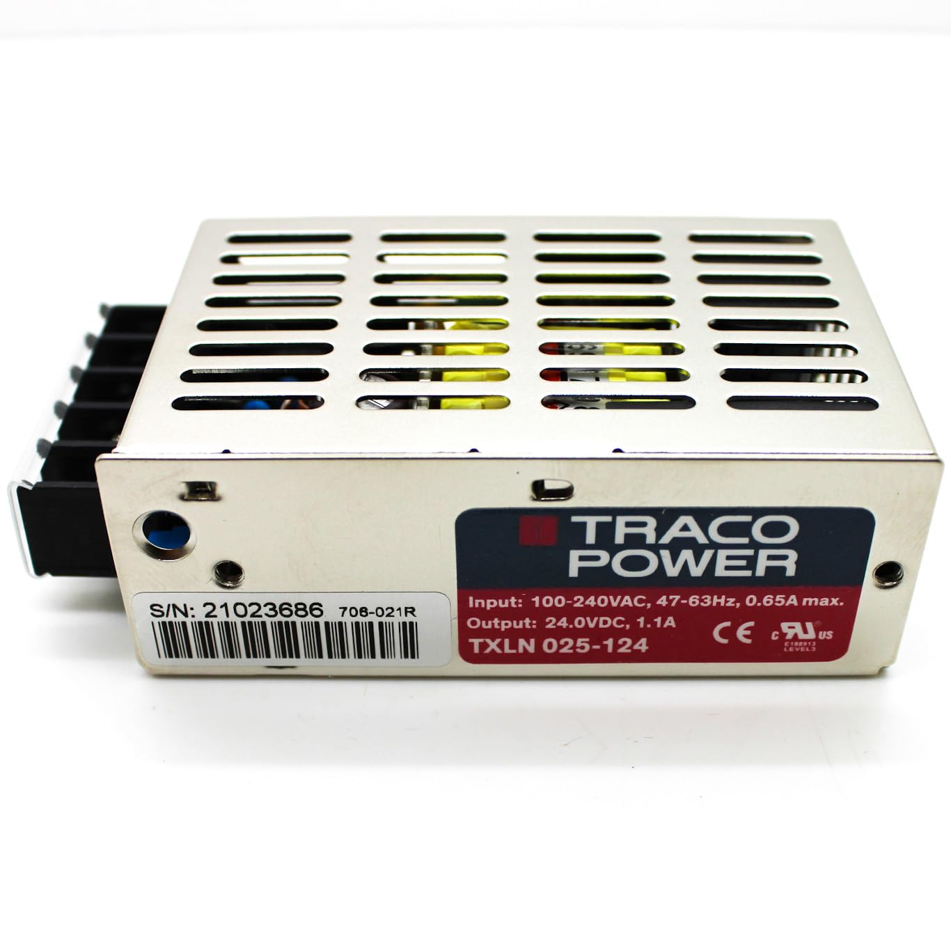 TXLN 025-124, Power Supply, AC-DC, Enclosed, 26W, 24V, 1.1A, Input: 88 ~ 264 VAC 125 ~ 375 VDC