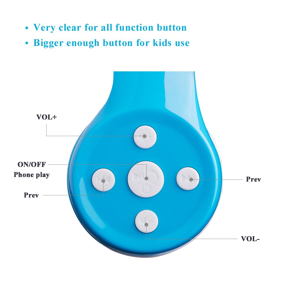 YUSONIC Kids Wireless Headphones, 5 Button Easy Use Bluetooth Toddler Headphones 93db Volume Limited Foldable with Built-in Mic for Cell Phones TV…