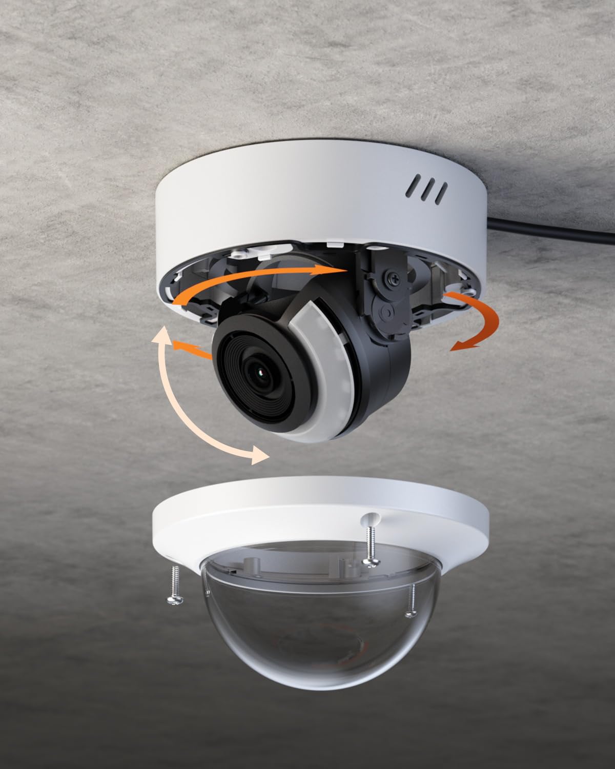 PANOOB 4K PoE Vandal-Proof Dome Camera with 2-Way Audio, H.265 Outdoor Security IP PoE Camera, Human Vehicle Detection, Color Night Vision, IK10 IP67