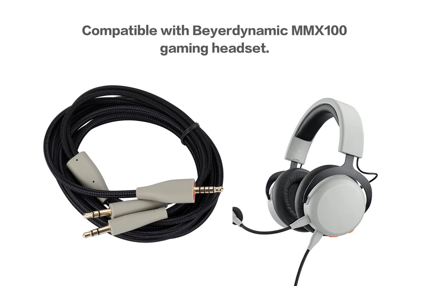 UNCLE LIGHT MMX100 Replacement Cable, Compatible with Beyerdynamic MMX100 Gaming Headset, 3.5mm Headsets Aux Cord, 6.6 Ft (2 Meters), Black