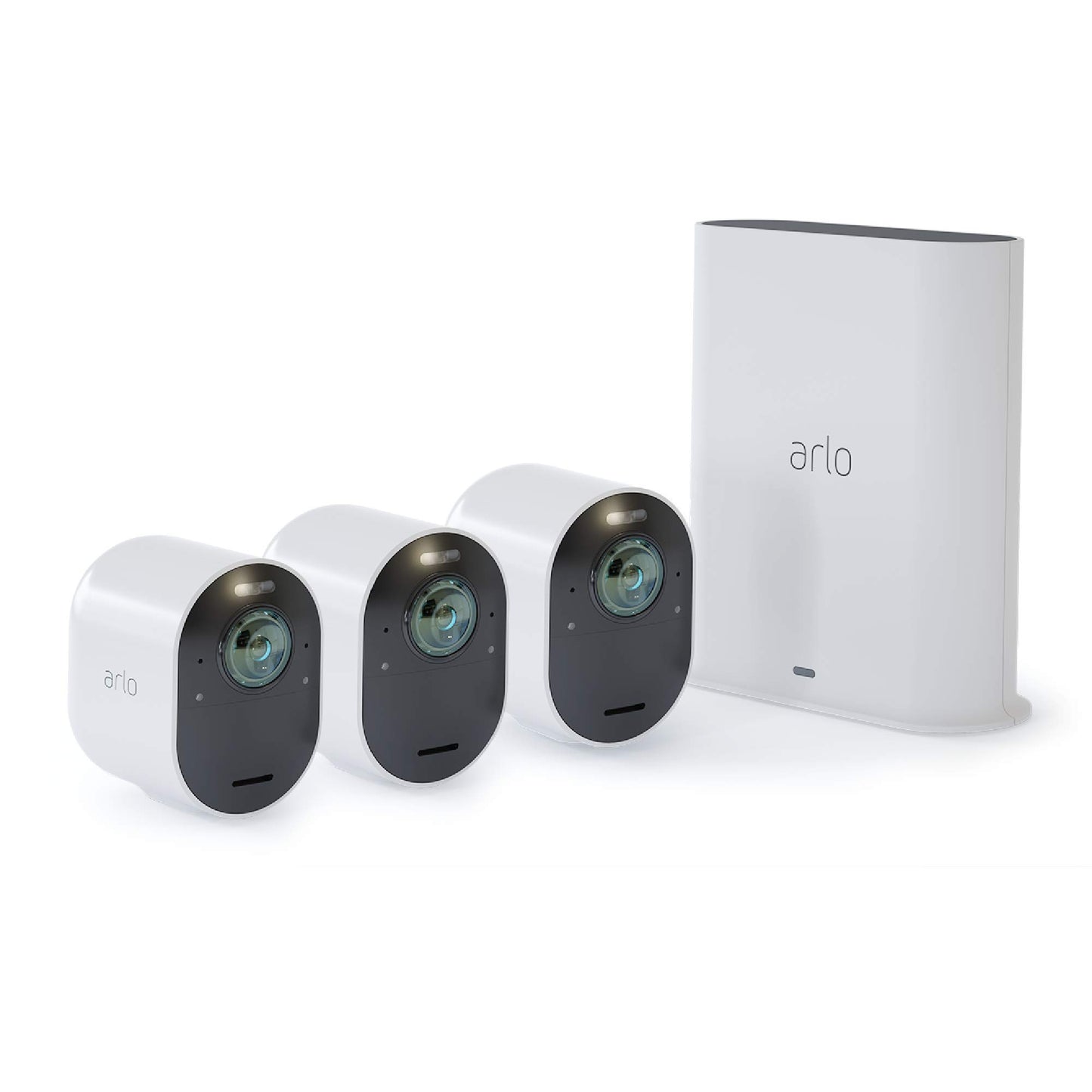Arlo Ultra - 4K UHD Wire-Free Security 3 Camera System | Indoor/Outdoor with Color Night Vision, 180° View, 2-Way Audio, Spotlight, Siren | Compatible