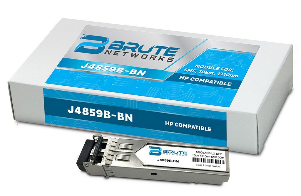 Brute Networks J4859B-BN - 1000BASE-LX 10km SMF 1310nm SFP Transceiver (Compatible with OEM PN# J4859B)