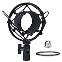 Boseen Universal Microphone Shock Mount, Mic Clip Holder for Diameter 47mm-53mm Mic Anti Vibration Adjustable High Isolation Shock Mount