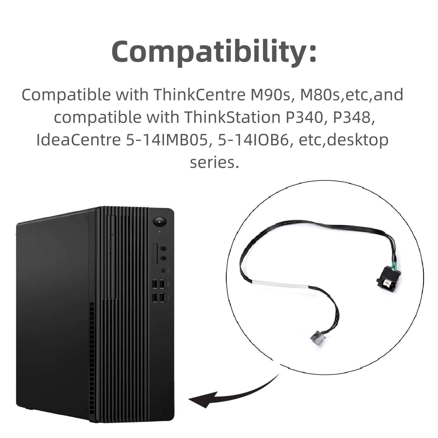 Ruimou 1Pcs Front Power Button Switch Cable 5C10U58426 5C10U58234 Compatible with Lenovo ThinkCentre M90s M80s M70s P340 P350 P360 Tower Desktop
