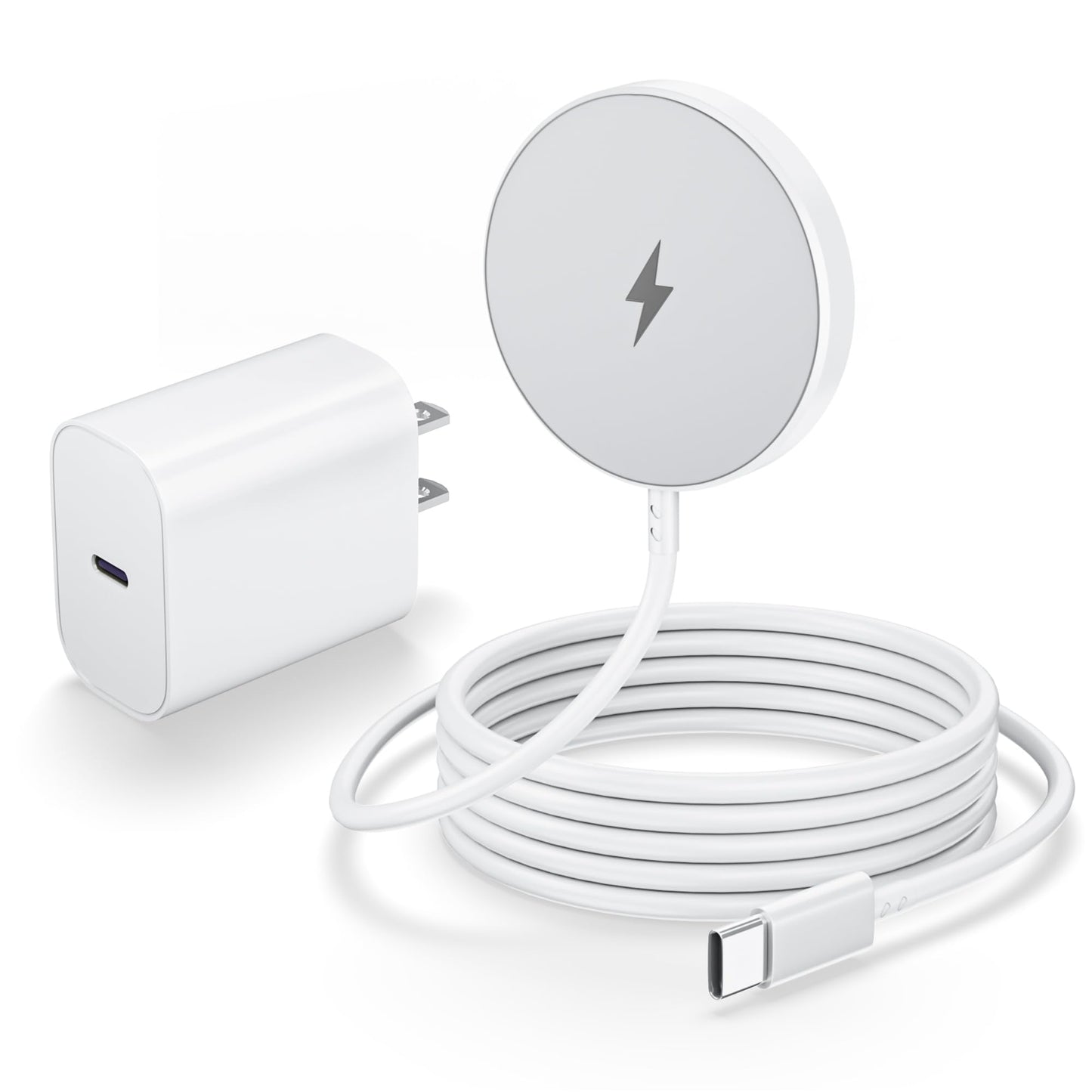 Magnetic Wireless Charger [Apple MFi Certified], 3.3FT 15W Fast Apple Mag-Safe Charger Pad with USB C Fast Charging Block Compatible with iPhone