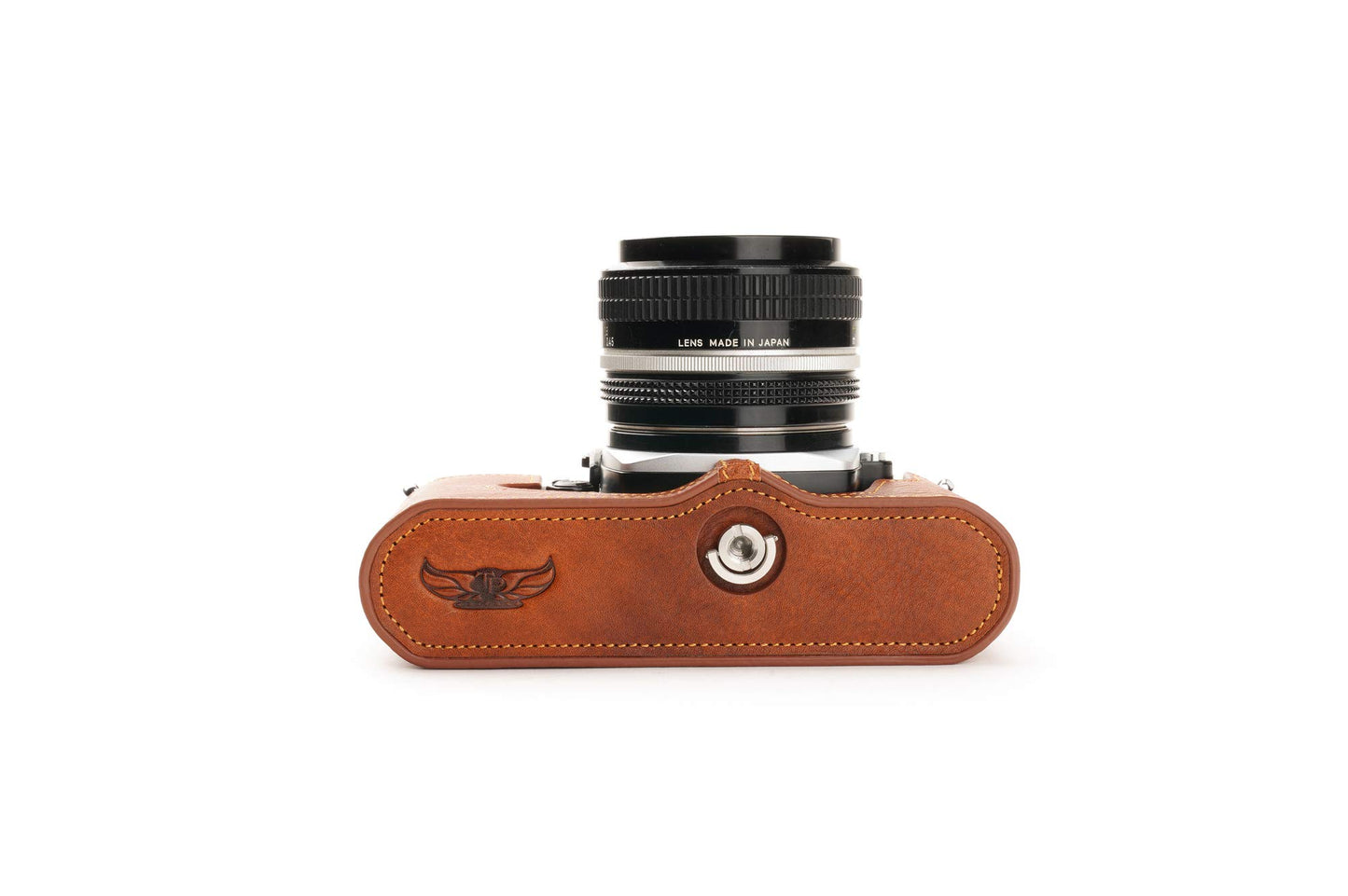 FM2 Case, BolinUS Handmade Genuine Real Leather Half Camera Case Bag Cover for Nikon FM2 FM FE FM2n FE2 with Hand Strap (LavaBrown)