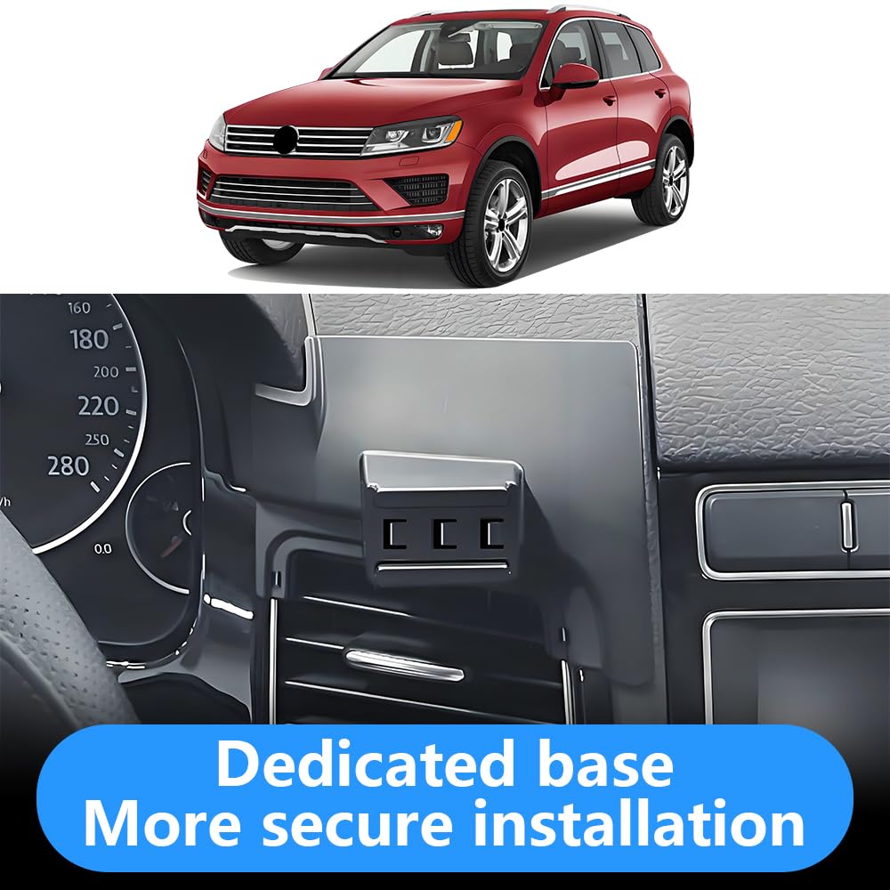 LUNQIN Car Phone Holder for Volkswagen Touareg 2011 2012 2013 2014 2015 2016 2017 VW Auto Interior Accessories Best Cell Phones Mount Cellphone Mobile
