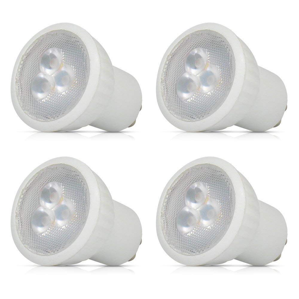 Edearkar MR11 GU10 LED Light Bulbs (4 Pack) 3W LED Spotlight 30W Halogen Bulbs Equivalent 6000K Daylight White Non-Dimmable GU10 Track Lighting