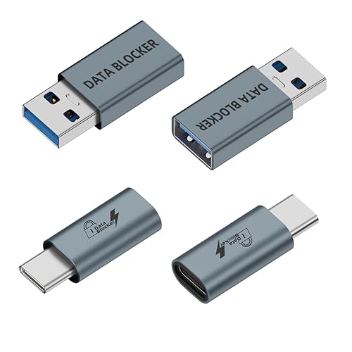 Pastall 4-Pack USB Data Blocker & USB C Data Blocker,Protect Against Illegal Downloading and Juice Jacking for Smartphone,PC,Laptop,Tablet,Only…