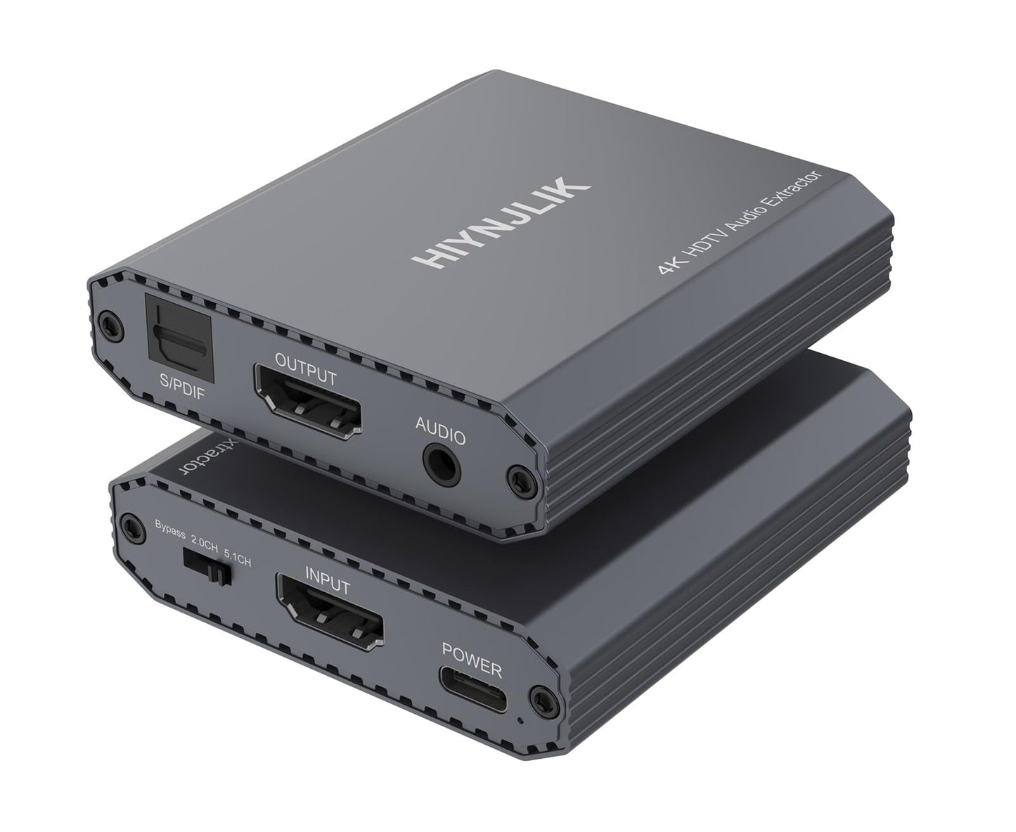 HIYNJLIK HDMI Audio Extractor 4K60 HDMI to Optical 3.5mm AUX Audio Adapter Splitter Converter Support HDCP Digital DTS 5.1 PCM