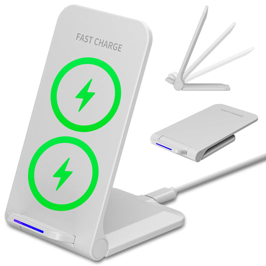 Wireless Charger Stand, Foldable, 15W Fast Wireless Charging Station Compatible with iPhone 17 16 15 14 13 12 Pro Max, Phone Charger Dock for Samsung