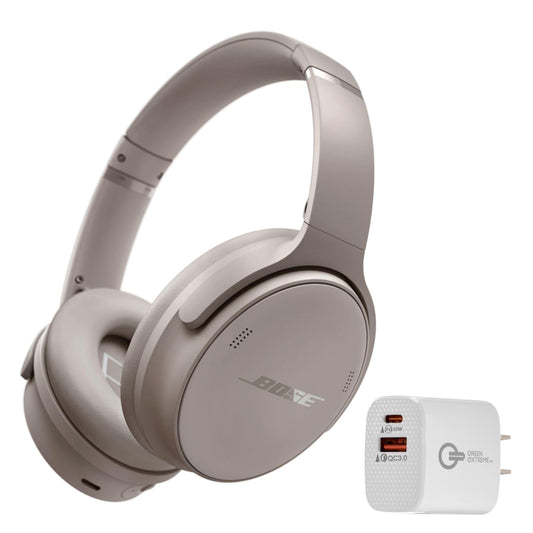 Bose QuietComfort Bluetooth Headphones, Wireless Headphones with Active Over Ear Noise Cancelling and Mic, + Green Extreme 20W 2-Port Wall Charger…
