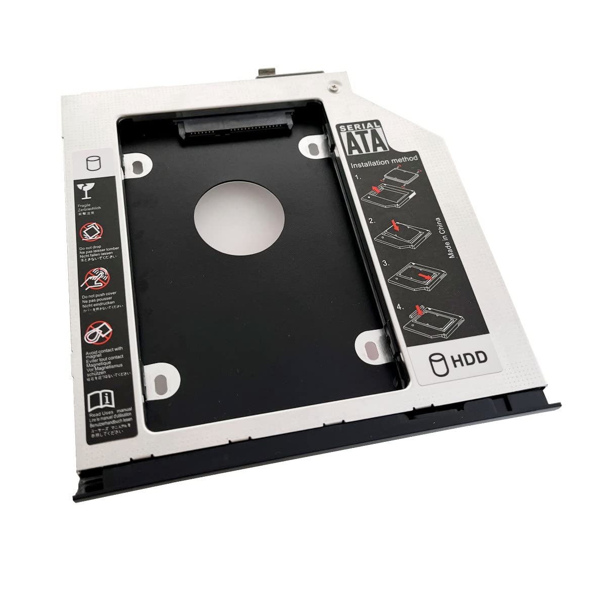 DY-tech 2nd HDD SSD Hard Drive Enclosure Caddy for HP EliteBook 2560p 2570p with Faceplate Bezel and Mounting Bracket