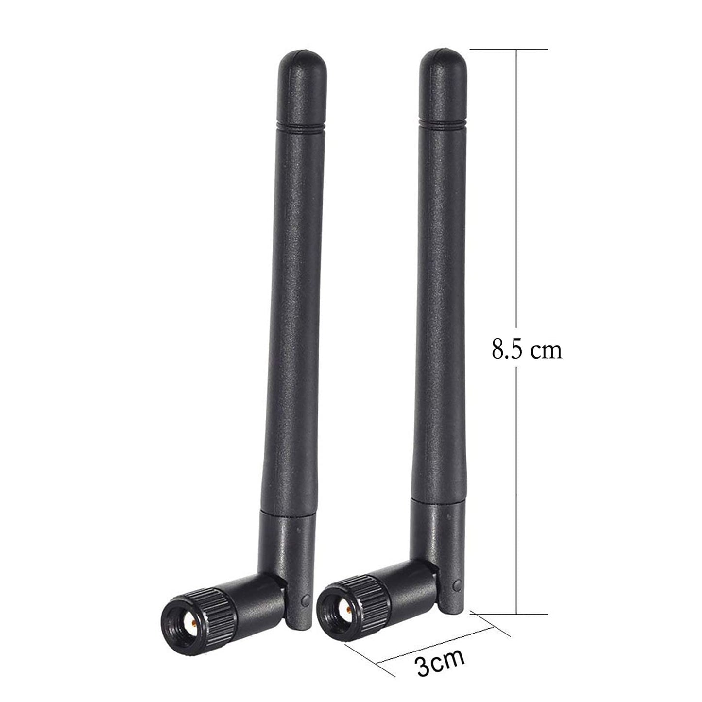 Bingfu Dual Band WiFi 2.4GHz 5GHz 5.8GHz 3dBi MIMO RP-SMA Male Bluetooth Antenna (2-Pack) for PC Computer WiFi Router Wireless Network Card USB