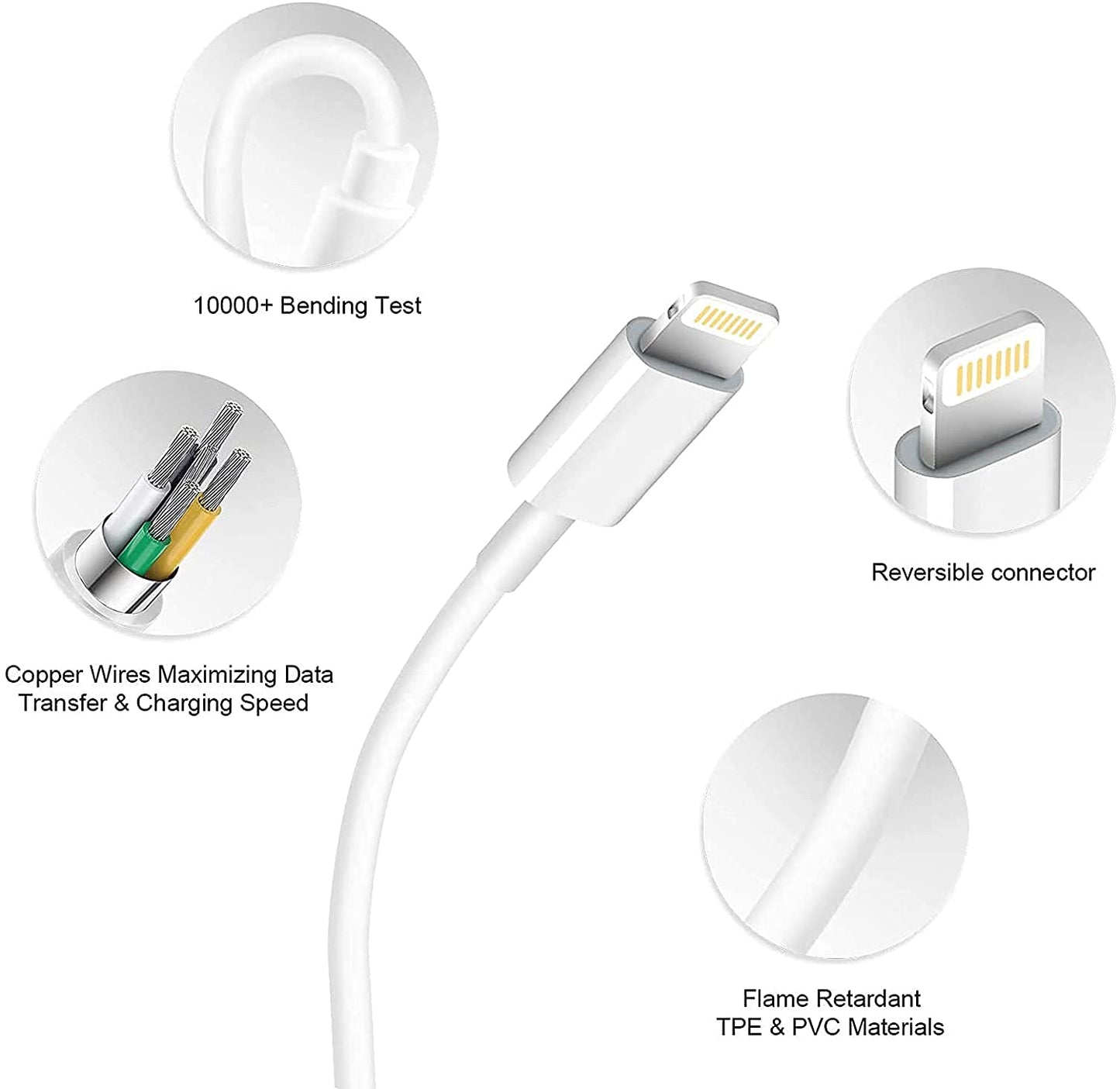 [Apple MFi Certified] iPhone Charger, 2Pack Lightning Cable Apple Charging Cords &Fast Quick USB Wall Charger Travel Block Plug Adapter for iPhone