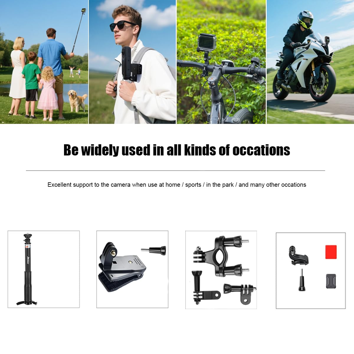 Husiway Accessories Kit for DJI Osmo Action 6 Waterproof Case Diving Housing Silicone Case Glass Screen Protector Film Whole Bundle 60D