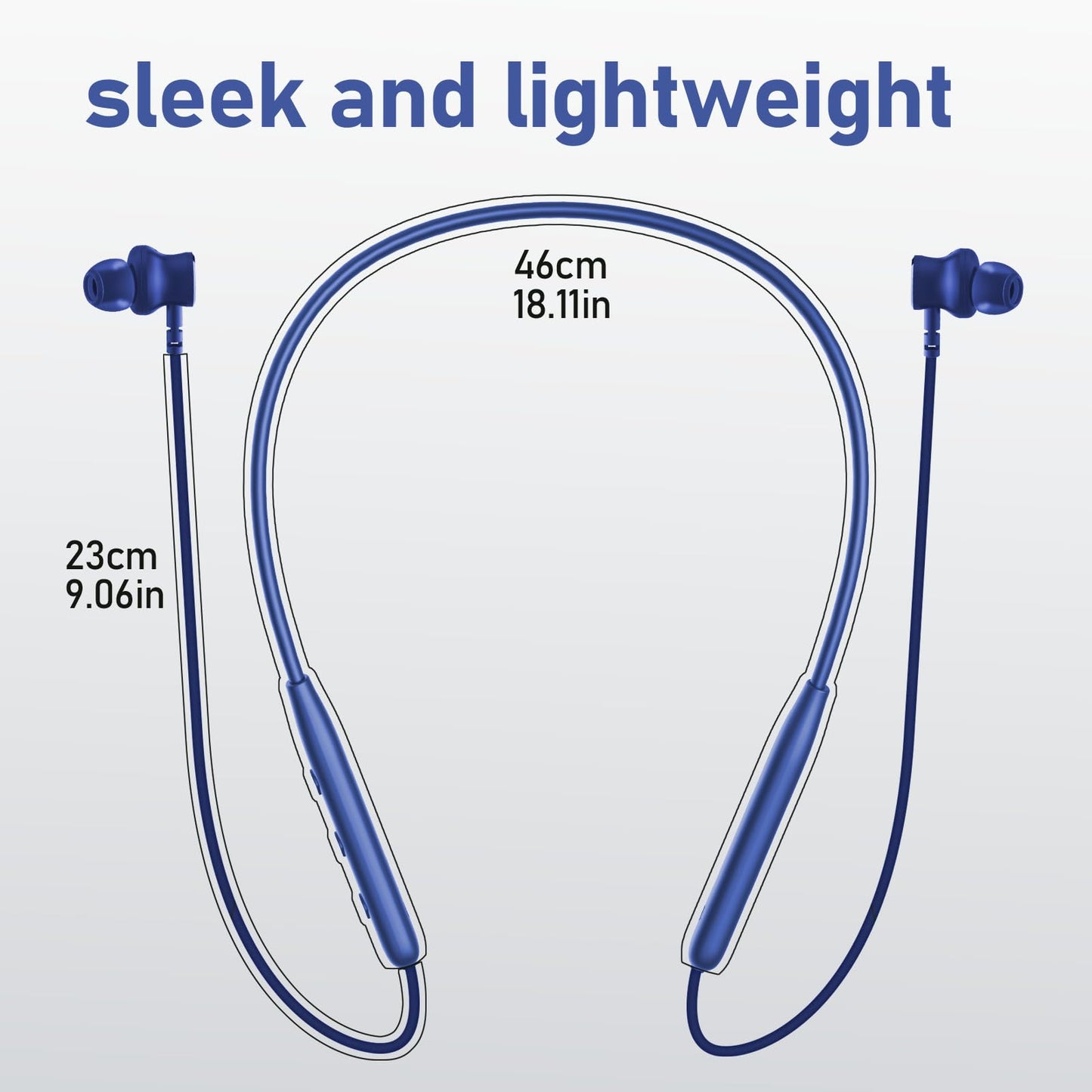 CXPSUE Neckband Earbuds Bluetooth with Stereo Sound,Headphones Wireless with 60 Hours Playtime,Wireless Headphones,Ear Buds Wireless Bluetooth Earbuds