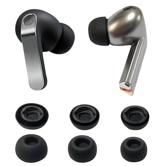 Silicone Ear Tips for Samsung Galaxy Buds3 Pro / Buds4 Pro - Replacement, Anti-Slip, Noise Isolating, Black 3 Pairs