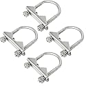 XRDS -RF Mount Clamp U-Bolt 4 PCS, Antenna Mast Clamp V Jaw Block with U Bolts for Outside Home Antenna
