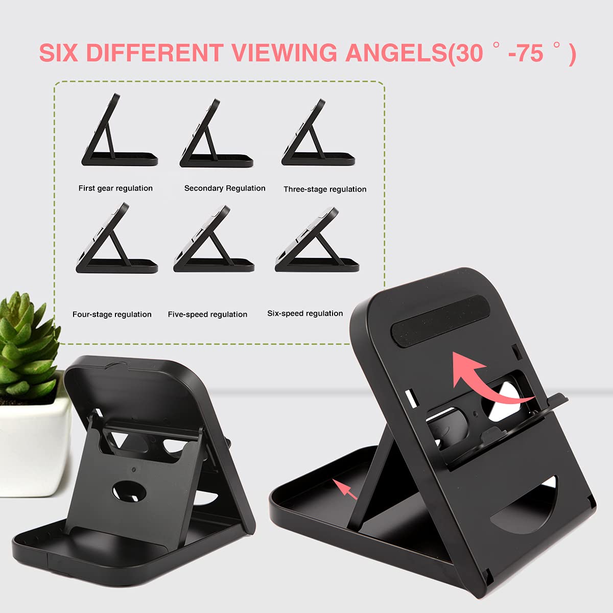 Nintendo Switch Stand/Switch LITE Stand,Foldable,Adjustable and Portable table play stand for N-switch console playing and charging,Compatible