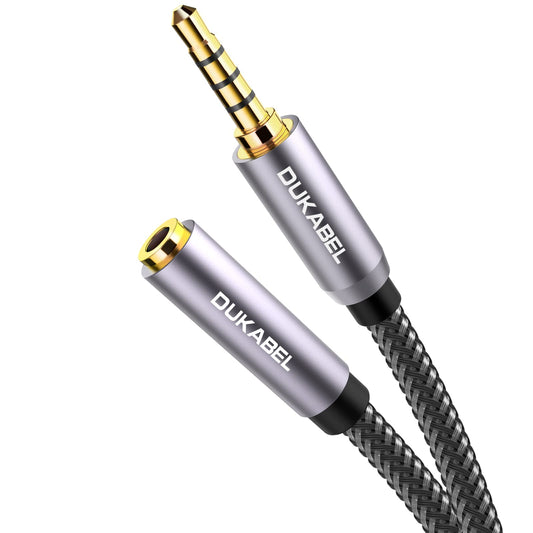 DUKABEL Headphone Extension Cable, 3.5mm TRRS Headphone Extension with Mic Male to Female Stereo Audio Cable for Smartphone,PC,TV,Headset,PS4